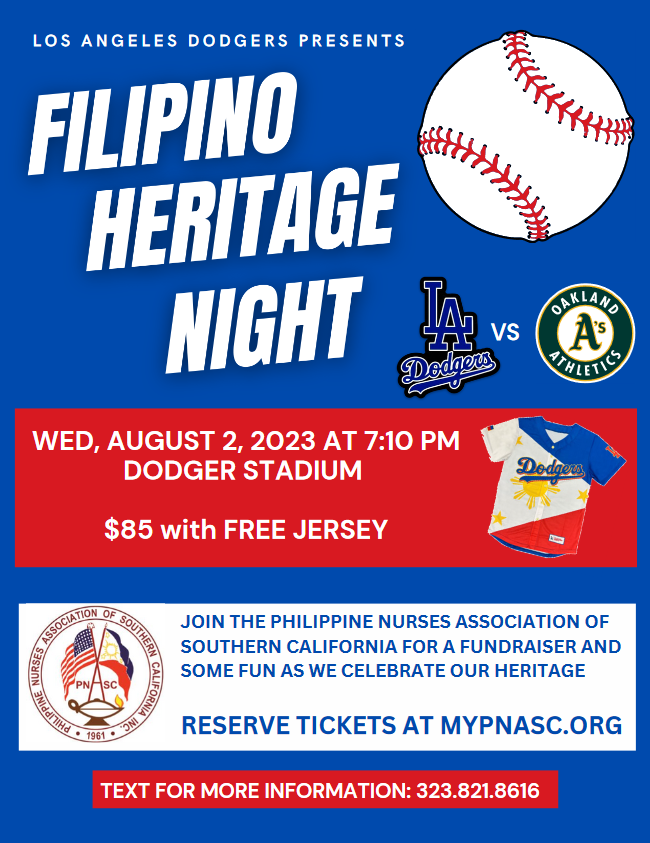 Philippine Nurses Association of Southern California - Los Angeles Dodgers  Filipino Heritage Night